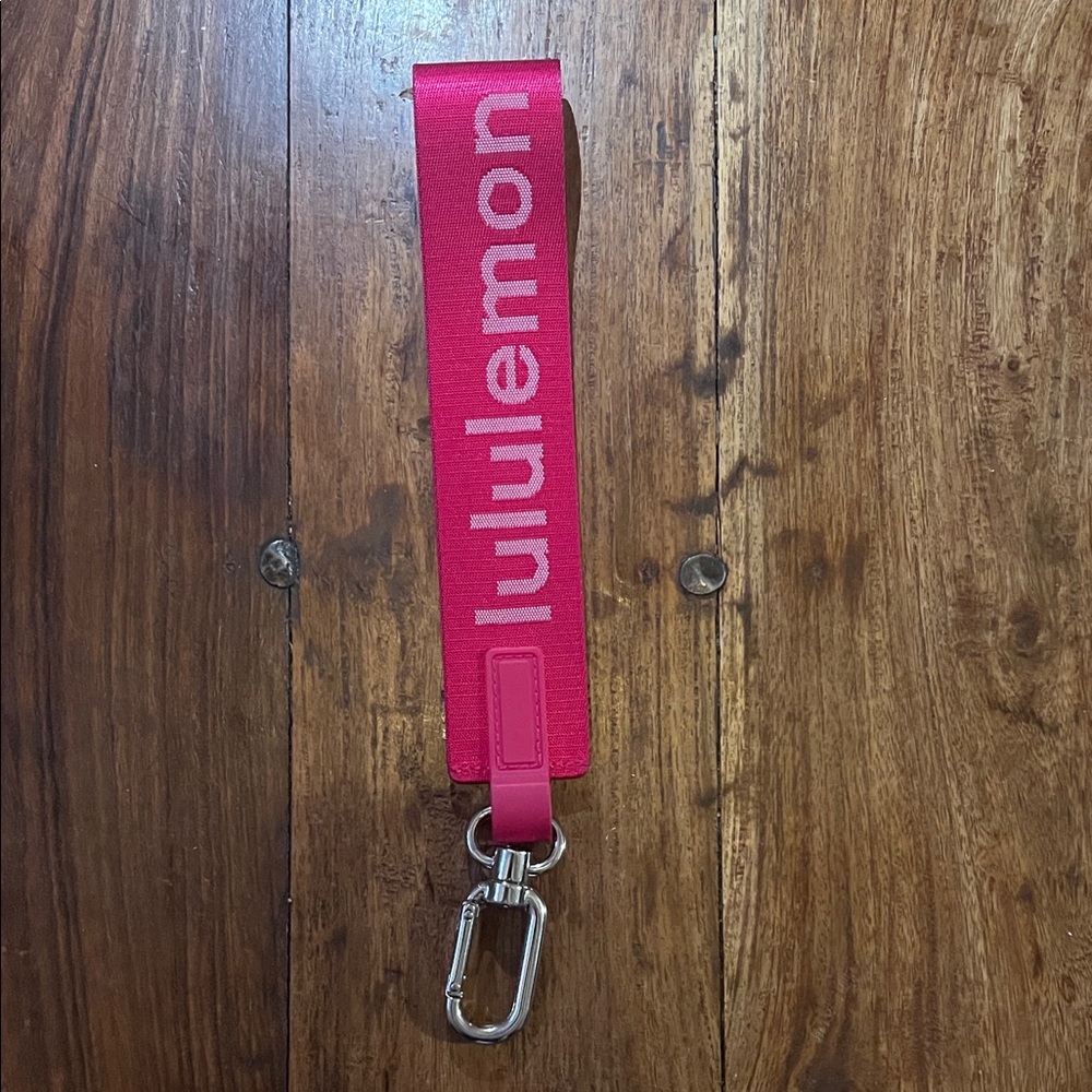 Lululemon Bright Pink Keychain with Metal Clip